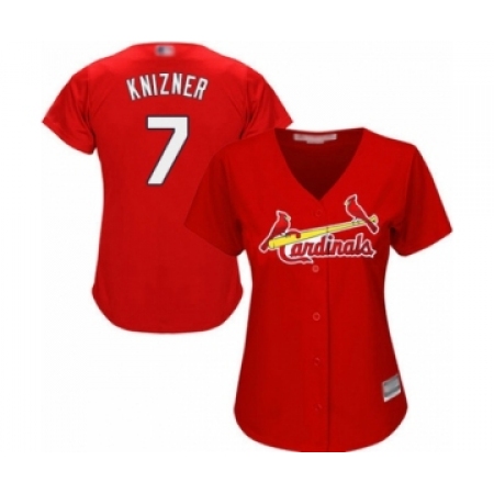 Women's St. Louis Cardinals #7 Andrew Knizner Authentic Red Alternate Cool Base Baseball Player Jersey