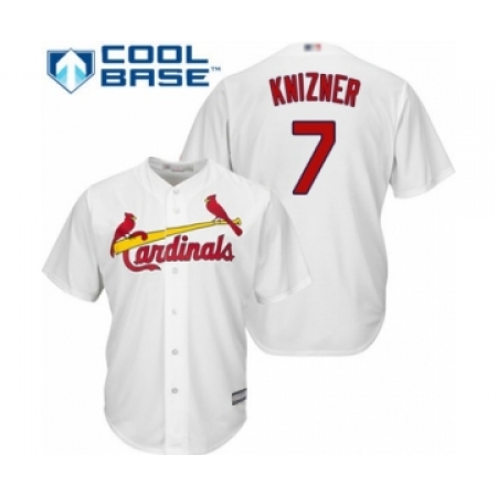 Youth St. Louis Cardinals #7 Andrew Knizner Authentic White Home Cool Base Baseball Player Jersey