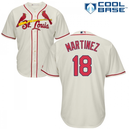 Youth Majestic St. Louis Cardinals #18 Carlos Martinez Replica Cream Alternate Cool Base MLB Jersey