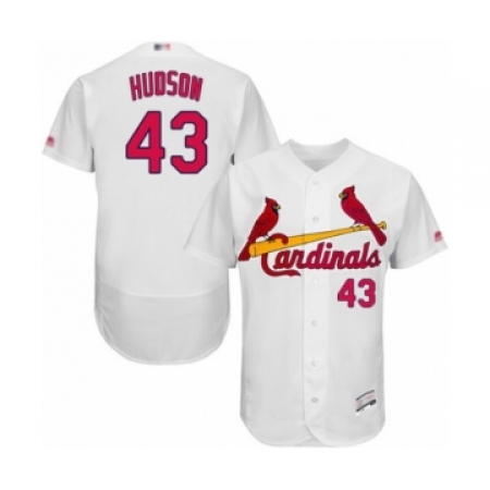 Men's St. Louis Cardinals #43 Dakota Hudson White Home Flex Base Authentic Collection Baseball Player Jersey