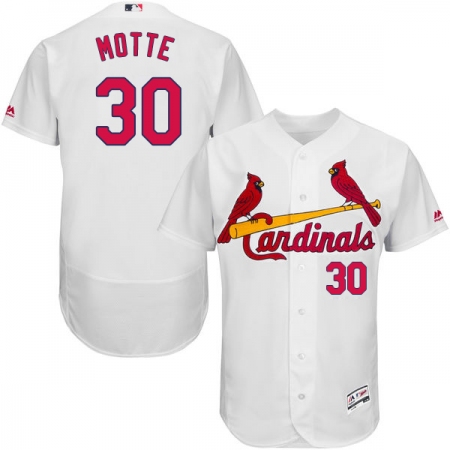 Men's Majestic St. Louis Cardinals #30 Jason Motte White Home Flex Base Authentic Collection MLB Jersey