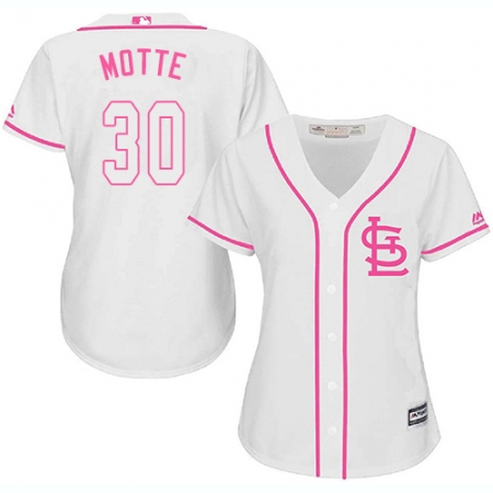Women's Majestic St. Louis Cardinals #30 Jason Motte Replica White Fashion Cool Base MLB Jersey