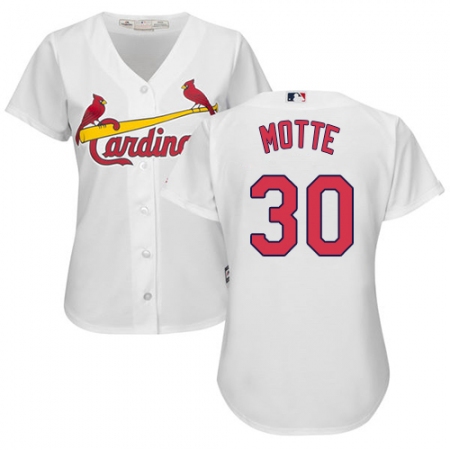 Women's Majestic St. Louis Cardinals #30 Jason Motte Replica White Home Cool Base MLB Jersey