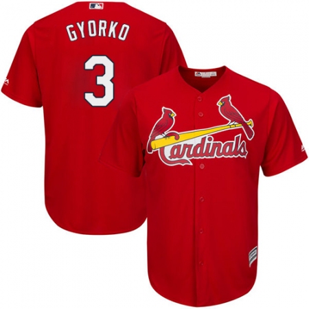 Youth Majestic St. Louis Cardinals #3 Jedd Gyorko Replica Red Alternate Cool Base MLB Jersey