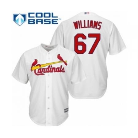 Youth St. Louis Cardinals #67 Justin Williams Authentic White Home Cool Base Baseball Player Jersey