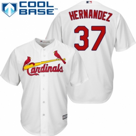 Men's Majestic St. Louis Cardinals #37 Keith Hernandez Replica White Home Cool Base MLB Jersey