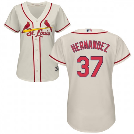 Women's Majestic St. Louis Cardinals #37 Keith Hernandez Authentic Cream Alternate Cool Base MLB Jersey
