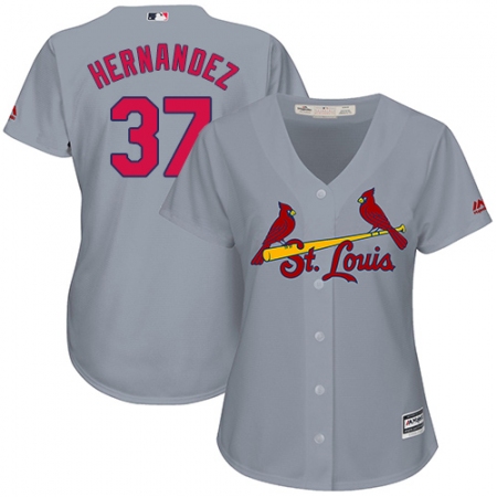 Women's Majestic St. Louis Cardinals #37 Keith Hernandez Replica Grey Road Cool Base MLB Jersey