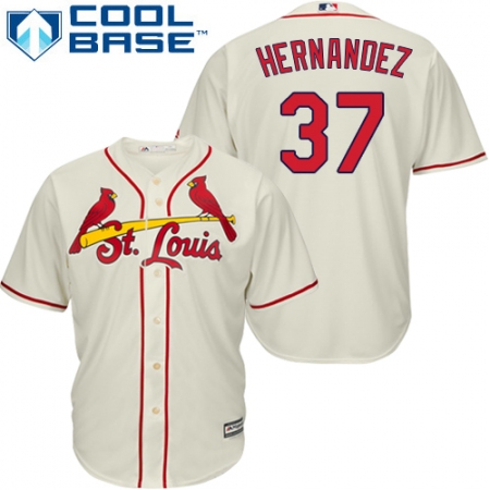 Youth Majestic St. Louis Cardinals #37 Keith Hernandez Authentic Cream Alternate Cool Base MLB Jersey