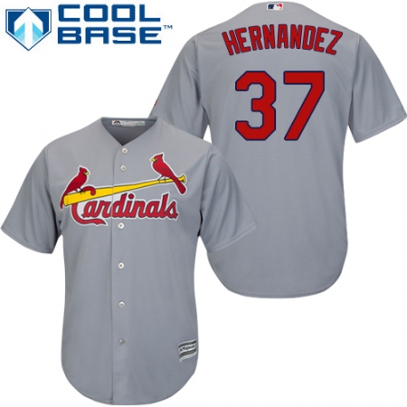 Youth Majestic St. Louis Cardinals #37 Keith Hernandez Authentic Grey Road Cool Base MLB Jersey