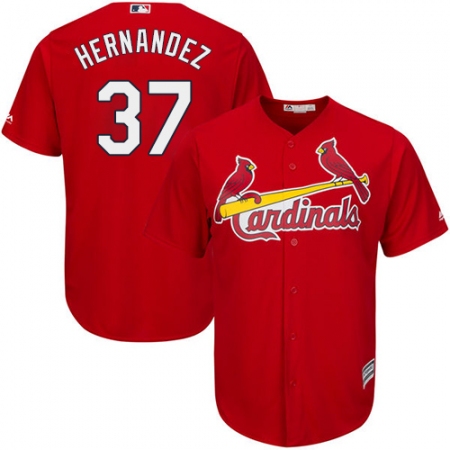 Youth Majestic St. Louis Cardinals #37 Keith Hernandez Authentic Red Alternate Cool Base MLB Jersey