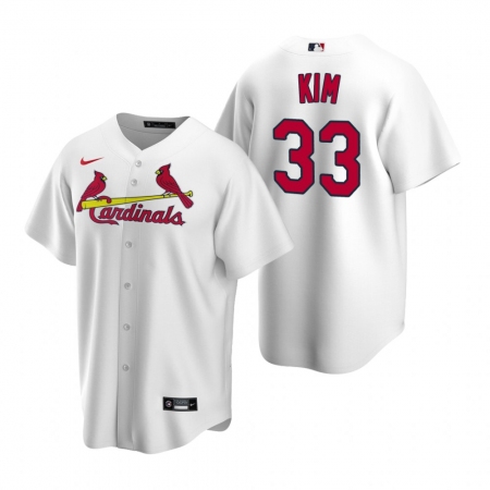 Men's Nike St. Louis Cardinals #33 Kwang-hyun Kim White Home Stitched Baseball Jersey