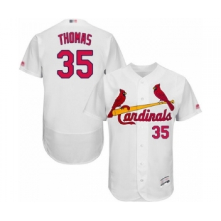 Men's St. Louis Cardinals #35 Lane Thomas White Home Flex Base Authentic Collection Baseball Player Jersey
