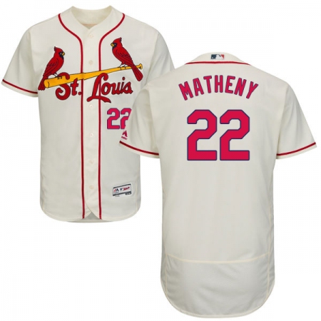 Men's Majestic St. Louis Cardinals #22 Mike Matheny Cream Alternate Flex Base Authentic Collection MLB Jersey