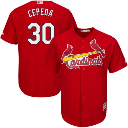 Men's Majestic St. Louis Cardinals #30 Orlando Cepeda Replica Red Alternate Cool Base MLB Jersey