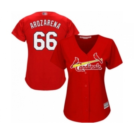Women's St. Louis Cardinals #66 Randy Arozarena Authentic Red Alternate Cool Base Baseball Player Jersey