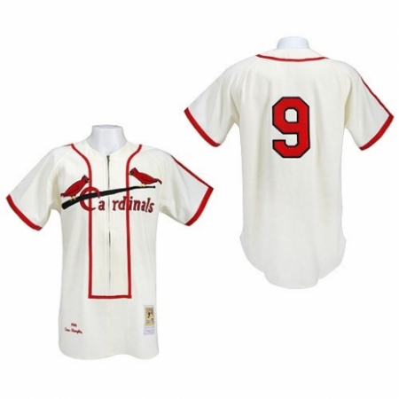 Men's Mitchell and Ness St. Louis Cardinals #9 Roger Maris Authentic Cream Throwback MLB Jersey