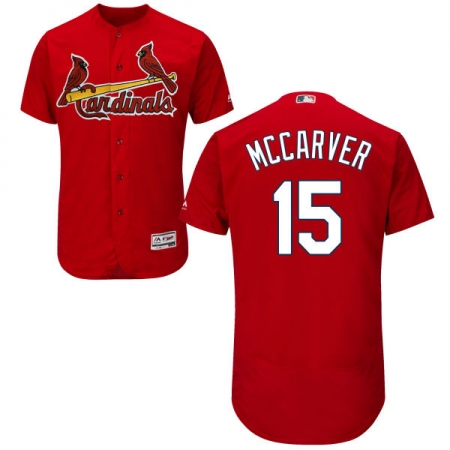 Men's Majestic St. Louis Cardinals #15 Tim McCarver Red Alternate Flex Base Authentic Collection MLB Jersey