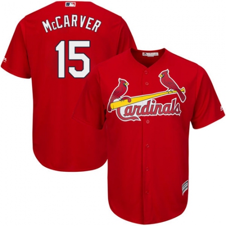 Men's Majestic St. Louis Cardinals #15 Tim McCarver Replica Red Alternate Cool Base MLB Jersey