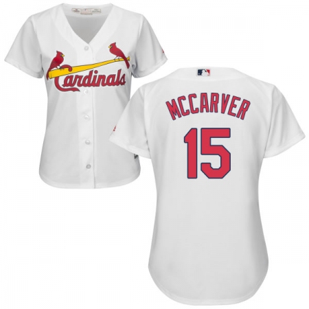 Women's Majestic St. Louis Cardinals #15 Tim McCarver Replica White Home Cool Base MLB Jersey