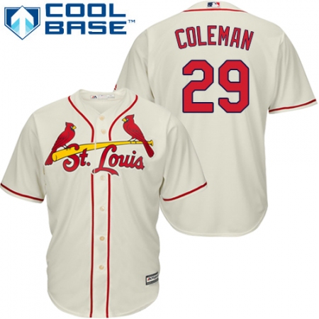 Men's Majestic St. Louis Cardinals #29 Vince Coleman Replica Cream Alternate Cool Base MLB Jersey