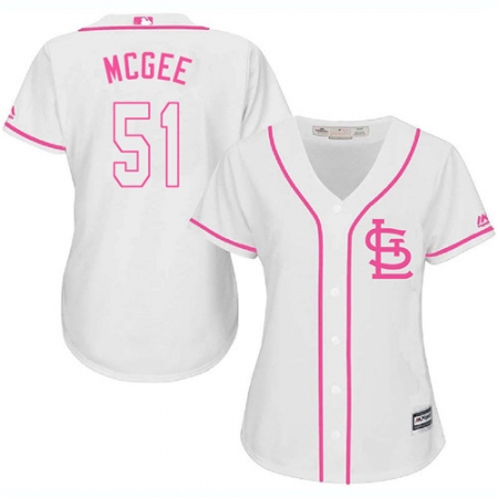 Women's Majestic St. Louis Cardinals #51 Willie McGee Replica White Fashion Cool Base MLB Jersey